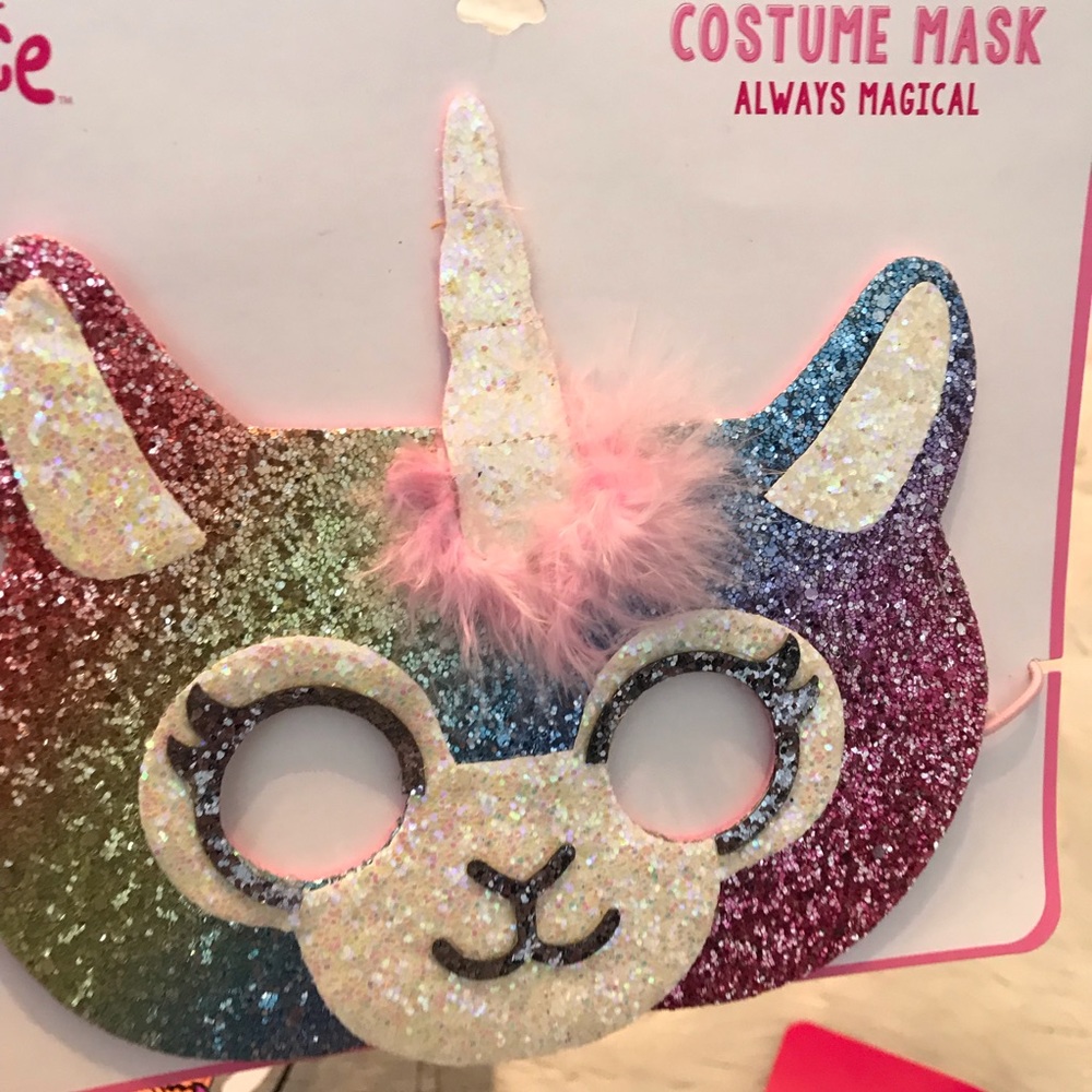 Justice Llamacorn llama unicorn sparkly mask new! Halloween Party Dress Up